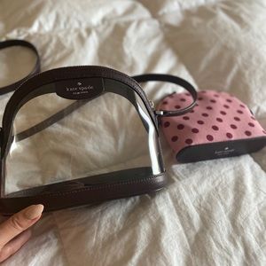 Kate Spade maroon sylvia see-through lia dot dome